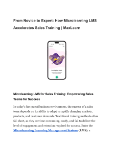 From Novice to Expert  How Microlearning LMS Accelerates Sales Training   MaxLearn