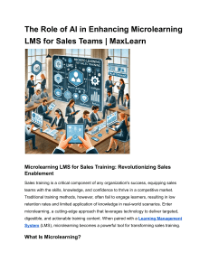 The Role of AI in Enhancing Microlearning LMS for Sales Teams   MaxLearn