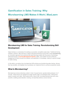 Gamification in Sales Training  Why Microlearning LMS Makes It Work   MaxLearn