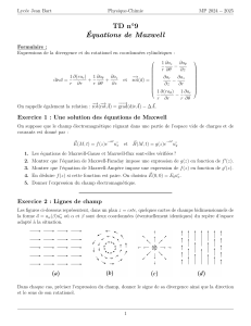 TD Équations de Maxwell - Physique-Chimie MP