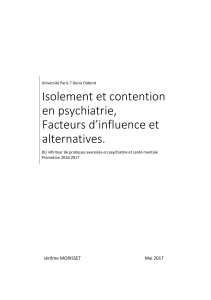 Isolement et contention