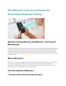 Why MaxLearn is the Go-To Solution for Personalized Employee Training