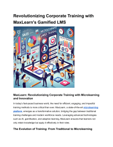 Revolutionizing Corporate Training with MaxLearn's Gamified LMS