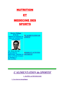 nutrition medecine sports