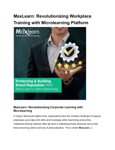 MaxLearn  Revolutionizing Workplace Training with Microlearning Platform