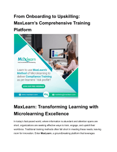 From Onboarding to Upskilling  MaxLearn’s Comprehensive Training Platform