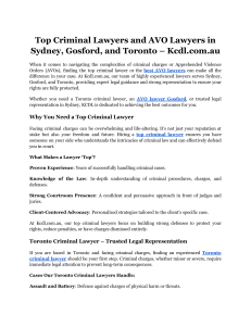 Top Criminal Lawyers and AVO Lawyers in Sydney, Gosford, and Toronto – Kcdl