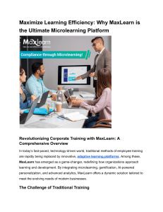 Maximize Learning Efficiency  Why MaxLearn is the Ultimate Microlearning Platform