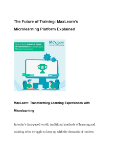 The Future of Training  MaxLearn’s Microlearning Platform Explained