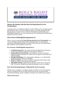 New West driving classes