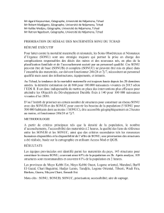 PRIORISATION DU RÉSEAU DES MATERNITÉS SONU DU TCHAD