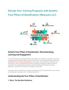 Elevate Your Training Programs with Schell’s Four Pillars of Gamification   MaxLearn LLC