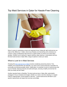 Top Maid Services in Qatar for Hassle-Free Cleaning