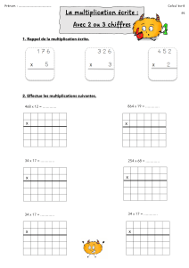 Multiplication écrite exercices 