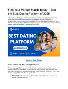 Find Your Perfect Match Today – Join the Best Dating Platform of 2025