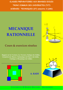 Mécanique Rationnelle : Cours et Exercices Résolus