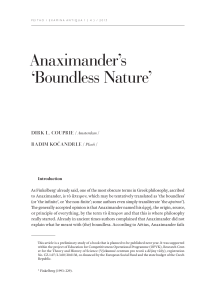 Anaximanders Boundless Nature