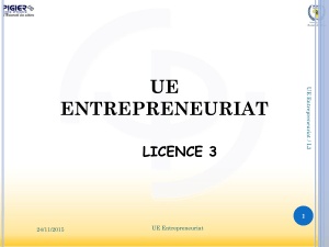 UE entrepreneuriat L3 Partie 1 Chap 1 Les fondements de l'entrepreneuriat ok ok