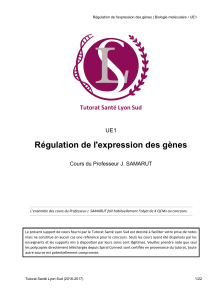 1. Régulation de l'expression des gènes