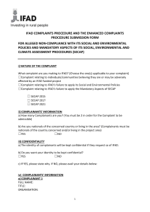 IFAD Complaints Submission Form Final Draft (Downloadable)