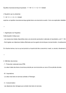 &Eacute;quilibre macro&eacute;conomique keyn&eacute;sien : Explication
