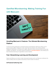 Gamified Microlearning  Making Training Fun with MaxLearn