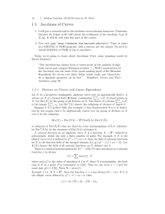 Jacobians of Curves