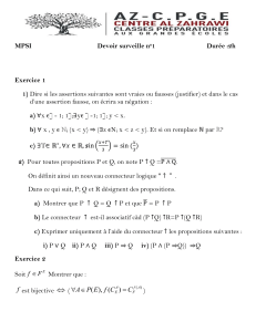 Devoir Surveillé MPSI: Logique, Ensembles, Applications