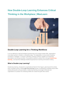 How Double-Loop Learning Enhances Critical Thinking in the Workplace   MaxLearn