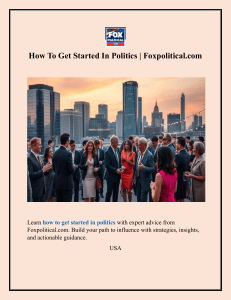 How To Get Started In Politics Foxpolitical.com