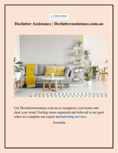 Decluttering Services Declutterassistance.com.au