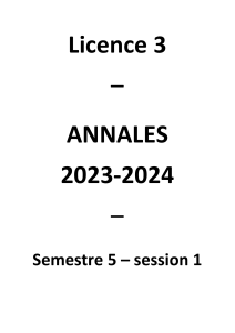 ANNALES L3 SEMESTRE 5 SESSION 1