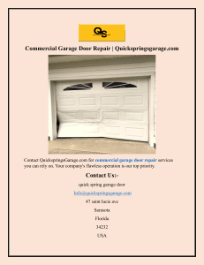 Commercial Garage Door Repair  Quickspringsgarage.com