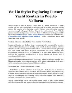 Sail in Style  Exploring Luxury Yacht Rentals in Puerto Vallarta