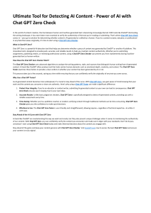 Ultimate Tool for Detecting AI Content - Power of AI with Chat GPT Zero Check