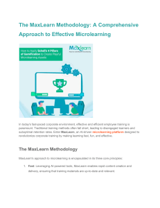 The MaxLearn Methodology  A Comprehensive Approach to Effective Microlearning