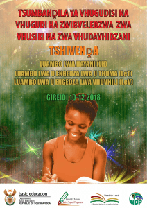 TSUMBANḒILA YA VHUGUDISI NA VHUGUDI HA ZWIBVELEDZWA  ZWA VHUSIKI NA ZWA VHUDAVHIDZANI draft 1