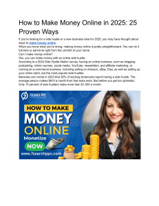 How to Make Money Online in 2025  25 Proven Ways