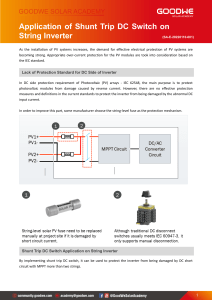 Shunt Trip DC Switch Application in String Inverters