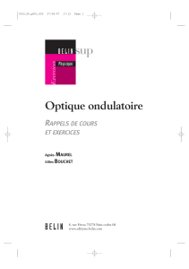 Optique ondulatoire : Rappels de cours et exercices