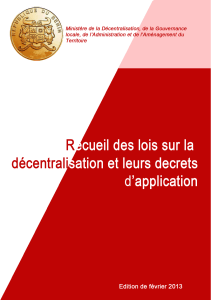 Lois et décrets sur la décentralisation au Bénin
