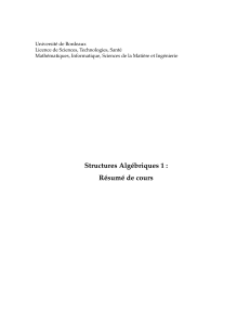 Résumé de cours : Structures Algébriques 1