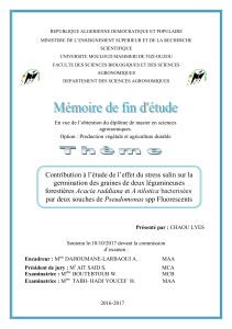 Stress salin et germination d'Acacia