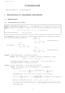 Continuité des fonctions : cours de mathématiques