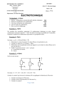 Examen d'électrotechnique 2nde F3