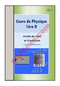 Annales Physique 1&egrave;re D: Cours et Exercices