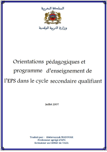 Orientations pédagogiques EPS secondaire qualifiant