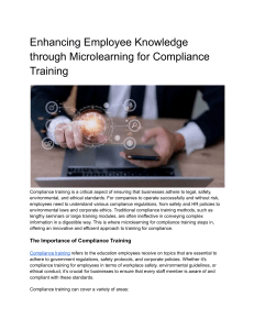 Microlearning for Compliance Training