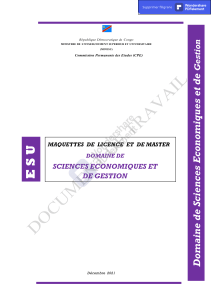 Maquettes Licence Master Sciences Économiques RDC