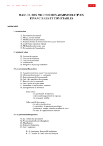 Manuel de procédures administratives, financières et comptables